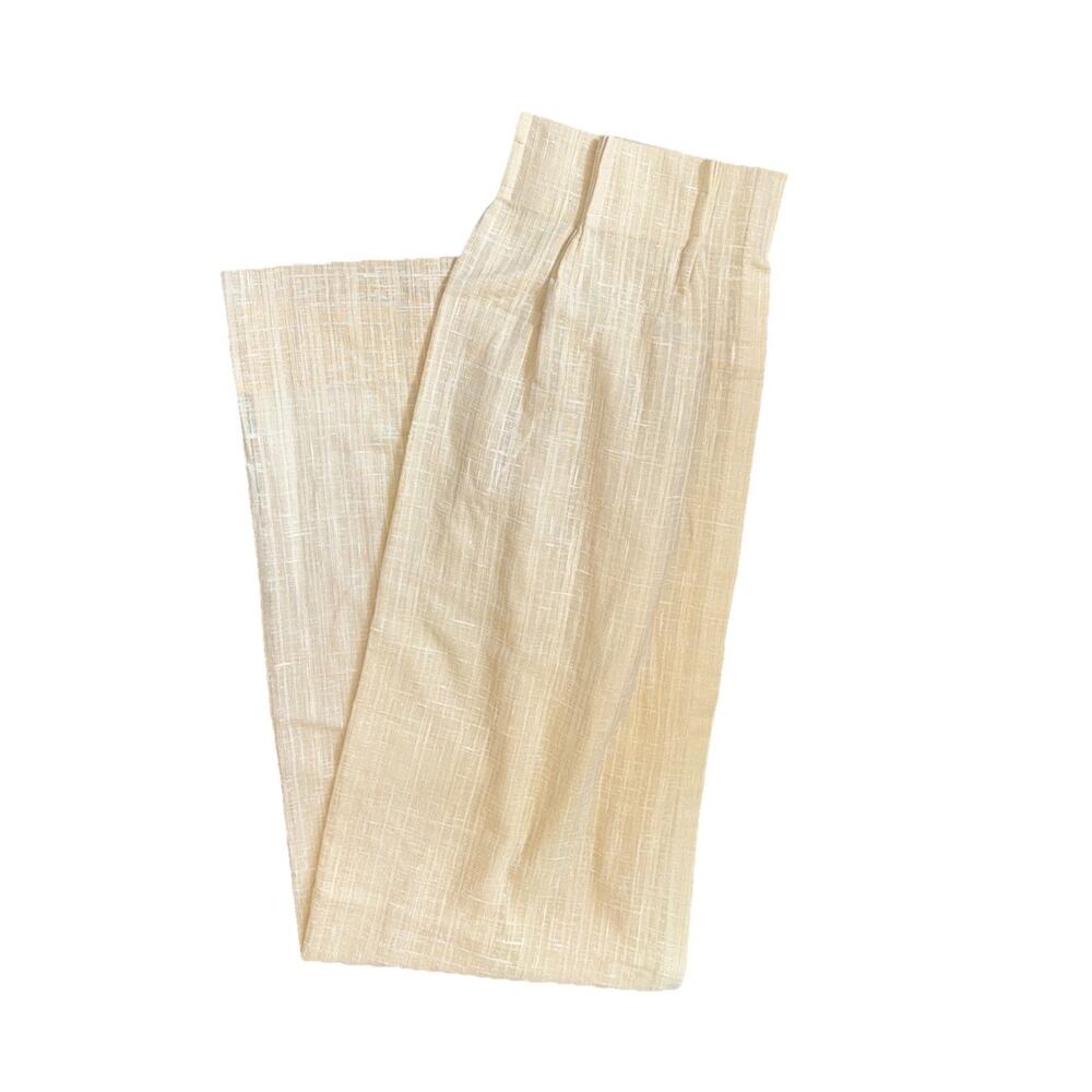 Vintage Pair Sears & Roebuck Curtains Panels Pinch Pleat Pale Orange Woven Lined